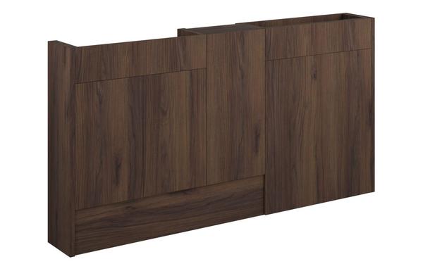 Eden 1536mm Slim Basin  WC & 1 Door Unit Pack - Warm Walnut (Grey Cab)
